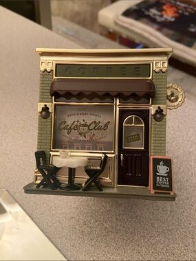 Bath & Body Works Cafe Club Miniature Coffee Shop Figurine -light up projector